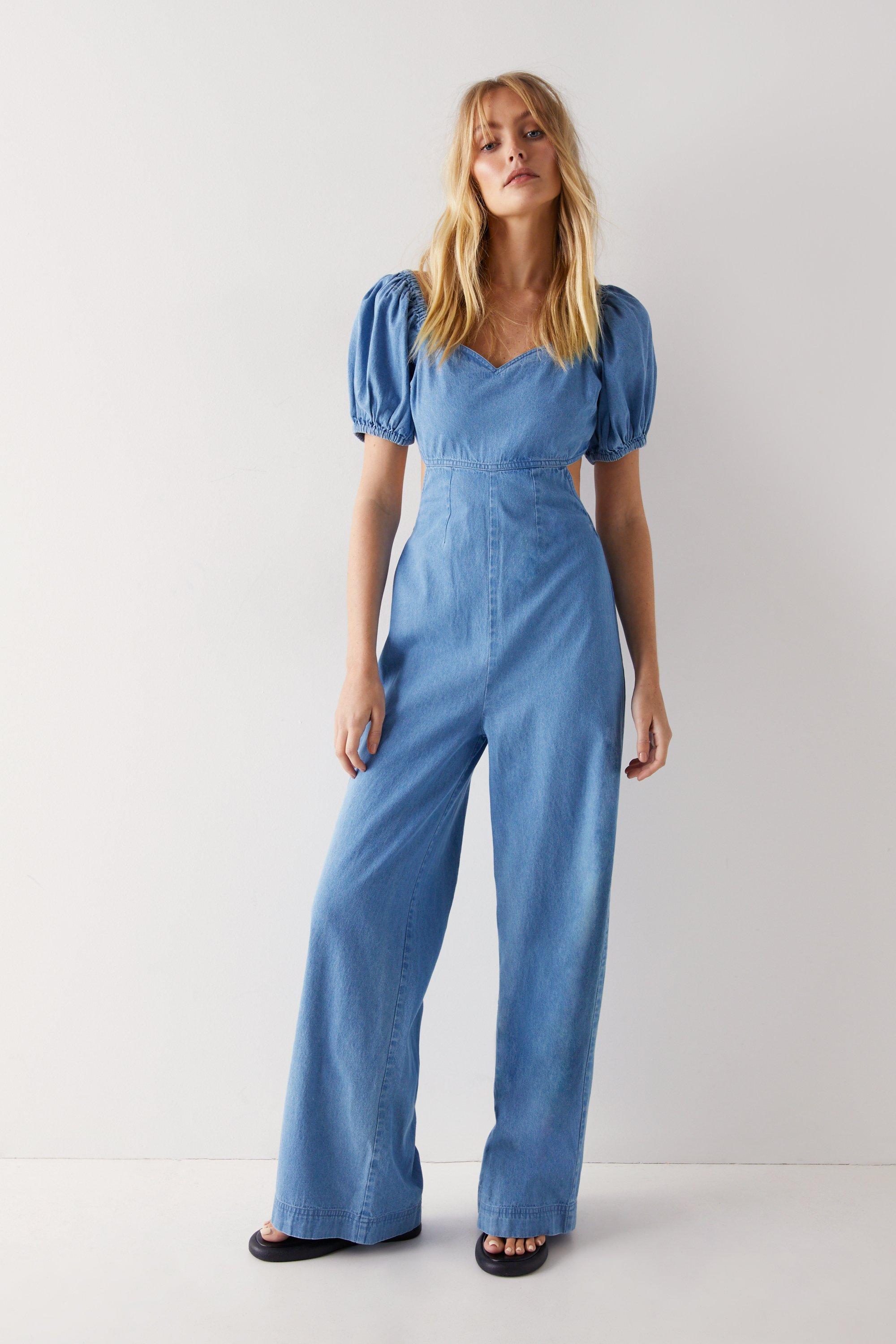 Chambray store denim jumpsuit